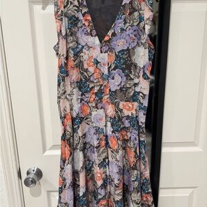 Rebecca Taylor Multicolor Floral Dress - 100 % silk